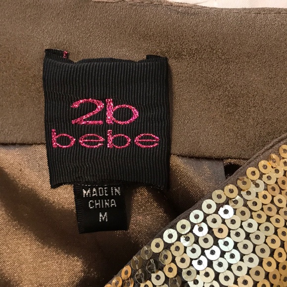 2B Bebe tri color sequins mini skirt - Picture 5 of 6